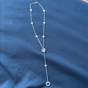 Tiffany & Co. silver heart lariat necklace